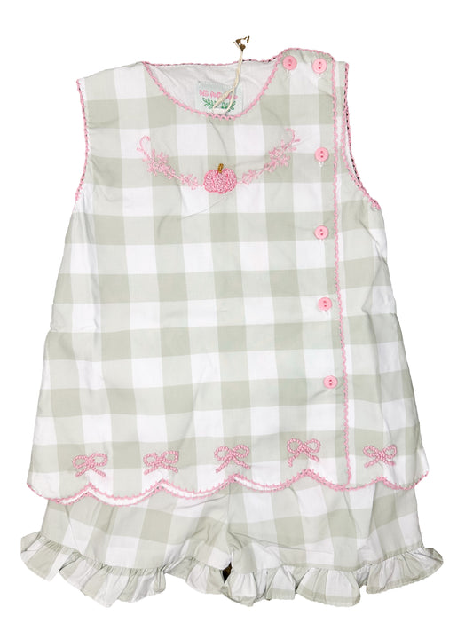 Fall Check Shorts Set