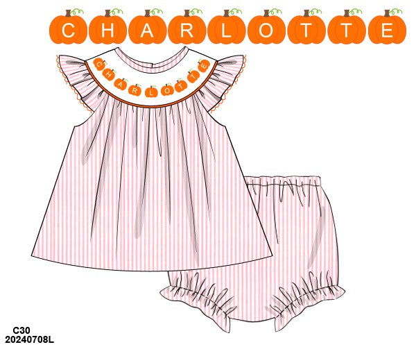 FALL SALE: My little pumpkin Bloomer Set/DRESS