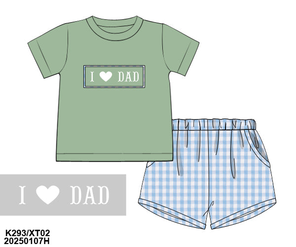 I LOVE DAD SHORTS SET