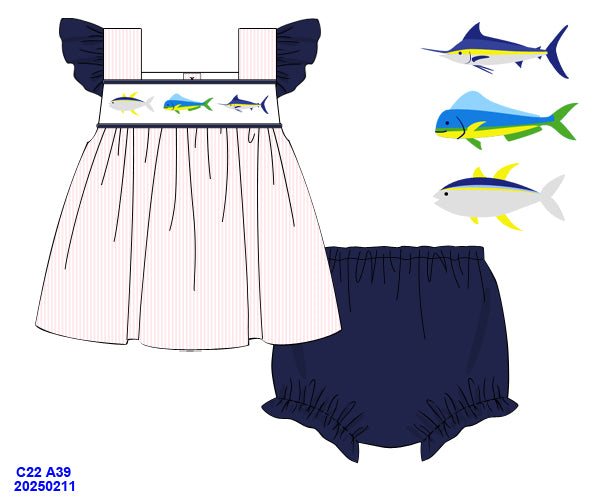 Blue Marlin Bloomer Set