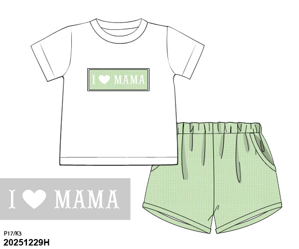 PRE SALE SHIPS APRIL(1-30): Boy Mama Short Set