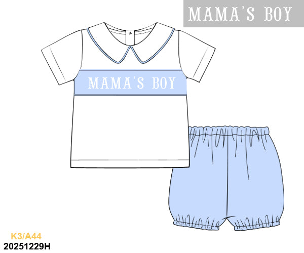 PRE SALE SHIPS APRIL(1-30): Mama's Boy Bubble Shorts Set