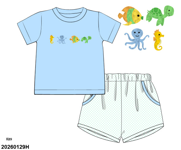 PRE SALE SHIPS JUNE: Ocean Friends Boy Shorts
