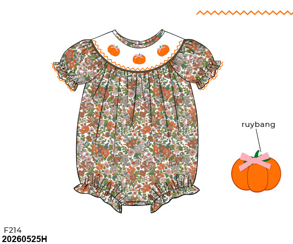 PRE SALE SHIPS SEPTEMBER: Fall Floral Pumpkin Bubble