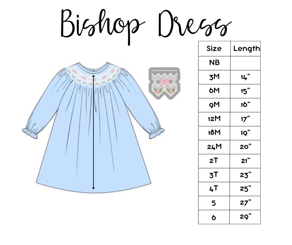 SIZE CHARTS: Bishop Style Dresses