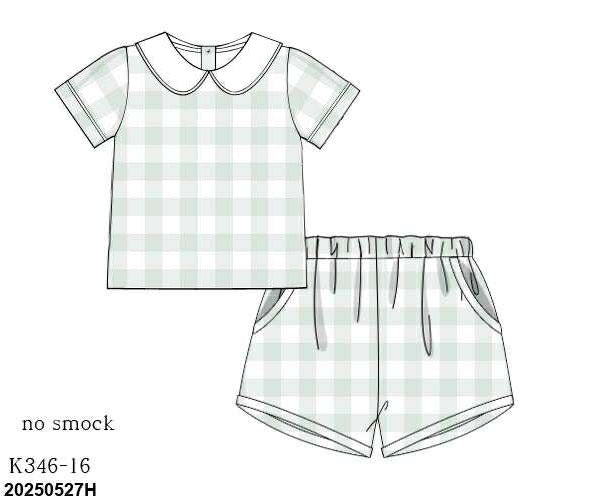 Fall Check Shorts Set