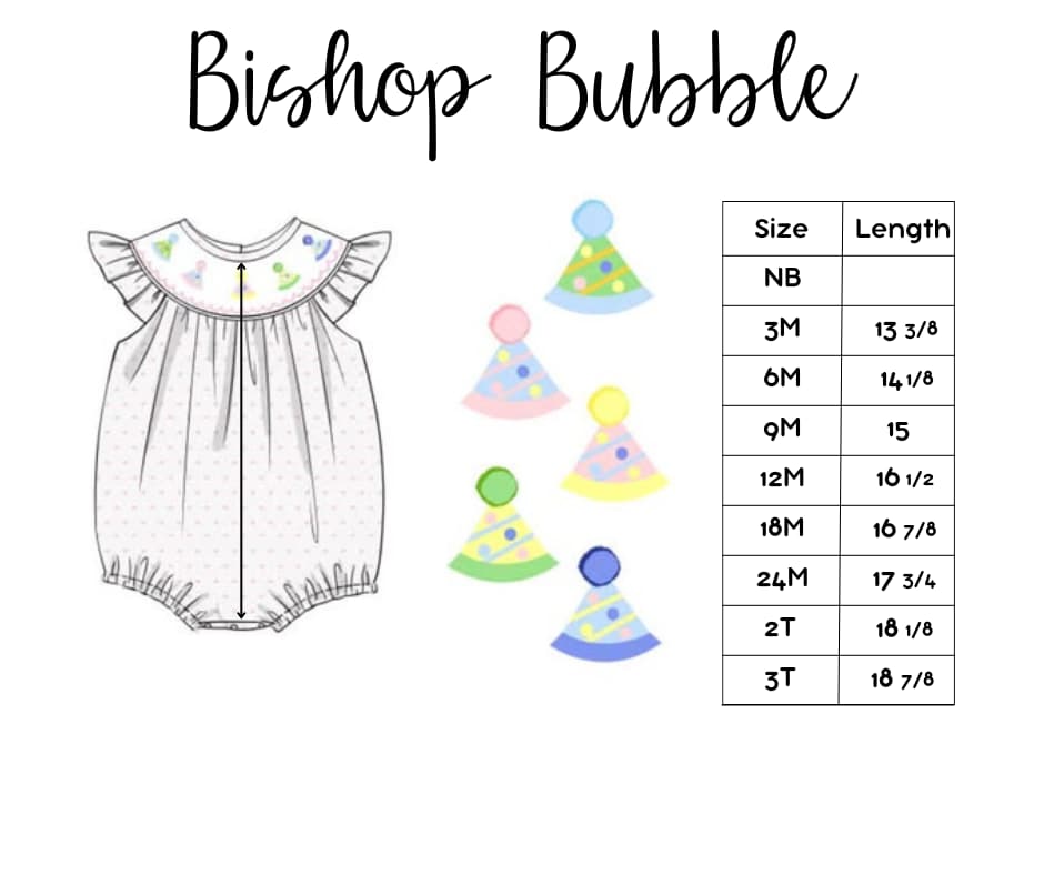 SIZE CHART: Bishop Style Bubbles