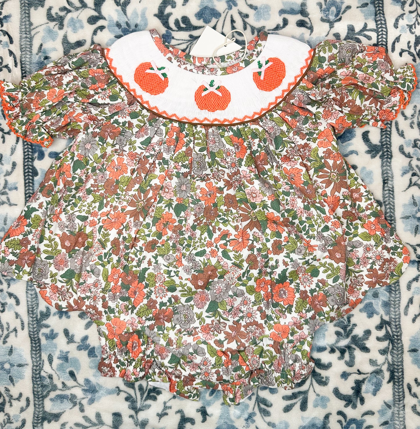 Fall Floral Pumpkin Bloomer Set/ Dress