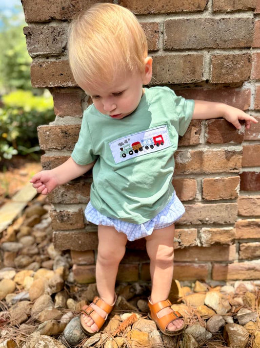 Train Smock Diaper Set