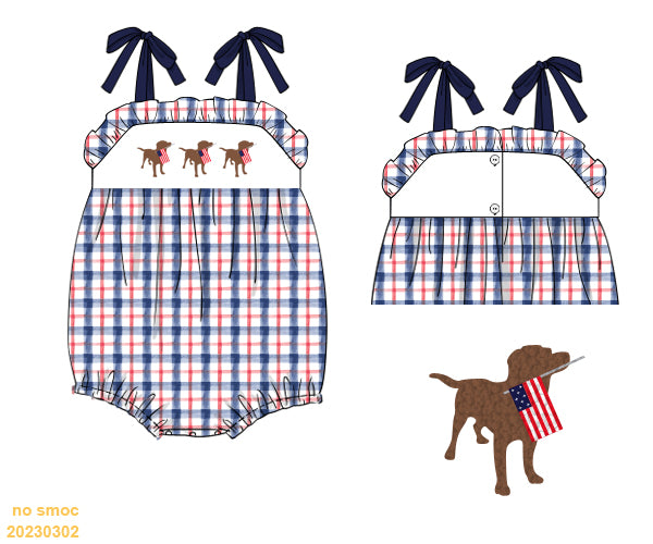 PATRIOTIC COLLECTION: Patriotic dog bubble girls