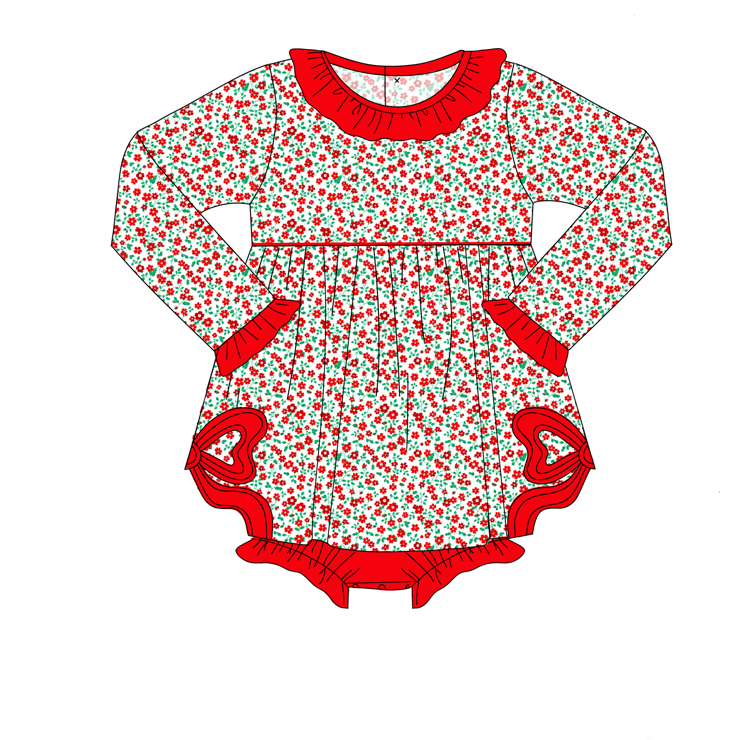 PRE SALE SHIPS OCTOBER: Christmas Floral Skirted Bubble