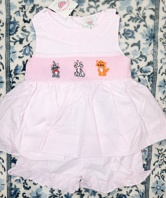 Parisian Cat Shorts Set