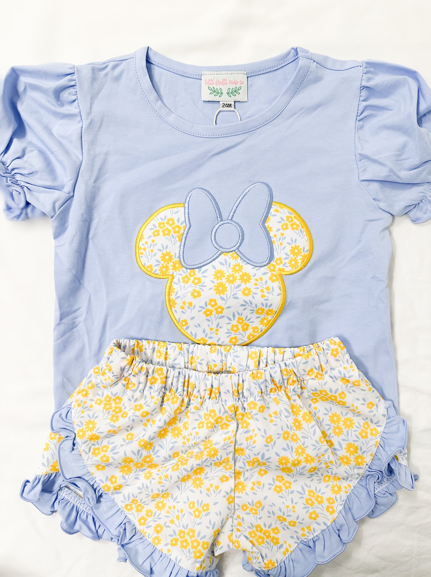 Magical Moments Collection: Floral Mouse Shorts Set