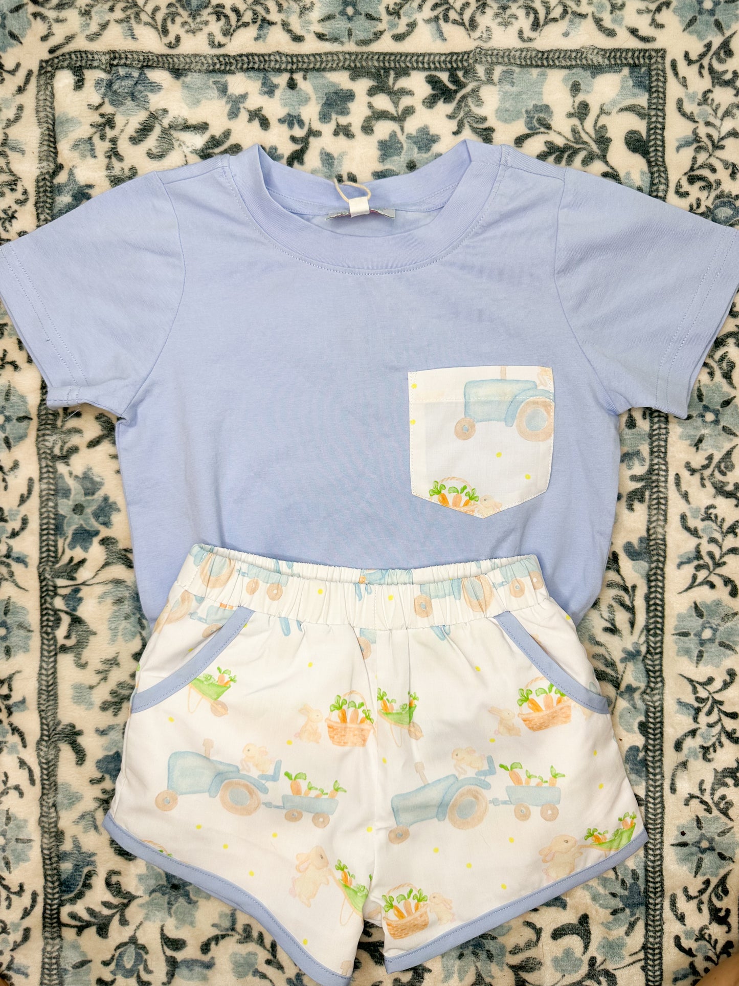Spring Collection: Tractor Bunny Shorts Set