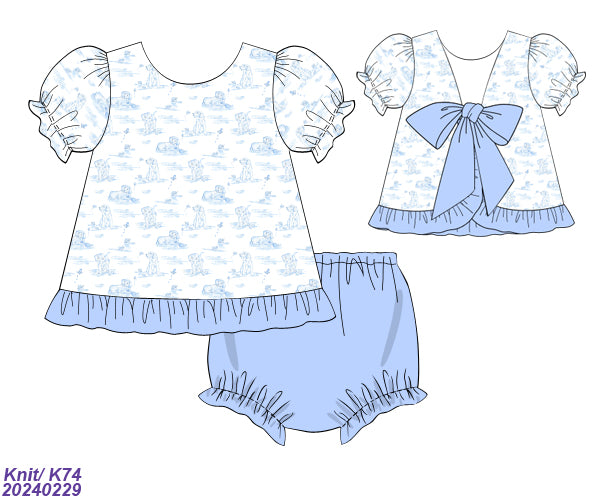 Puppy Toile Bloomer Set