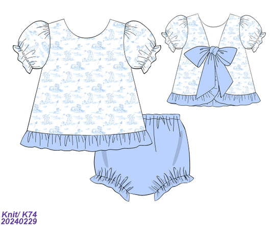 Puppy Toile Bloomer Set