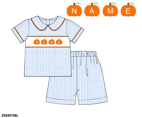 PRE SALE SHIPS SEPTEMBER: My little pumpkin shorts set