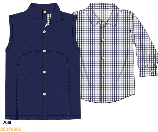 Winter Collection: Windowpane Vest Set