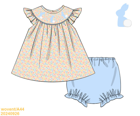 Spring Collection: Blue Bunny Bloomer Set