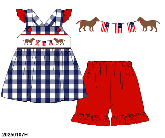 Flag Pup Shorts Set