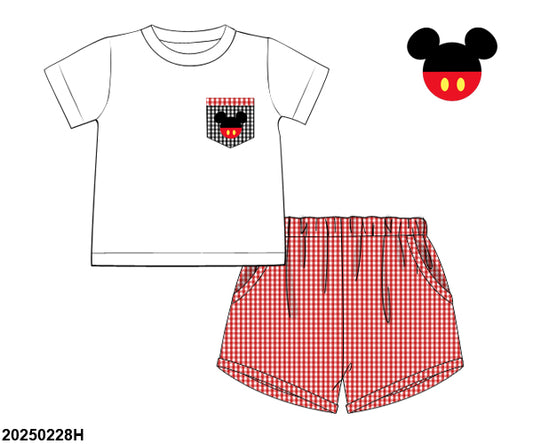 Magical Moments Collection: Gingham  Mouse Shorts Set