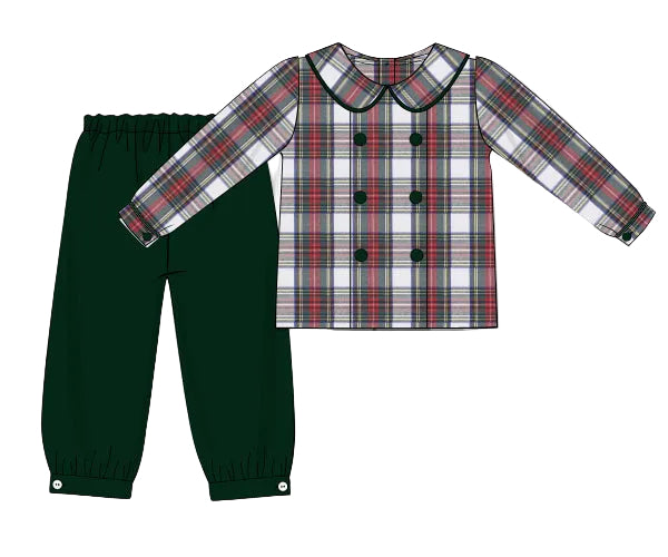PRE SALE SHIPS OCTOBER: Christmas Plaid Boys Set