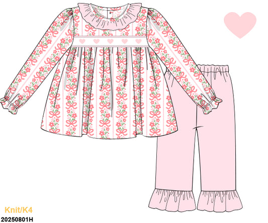 VALENTINE PO SHIPS JANUARY: Ribbons and Roses Pants Set