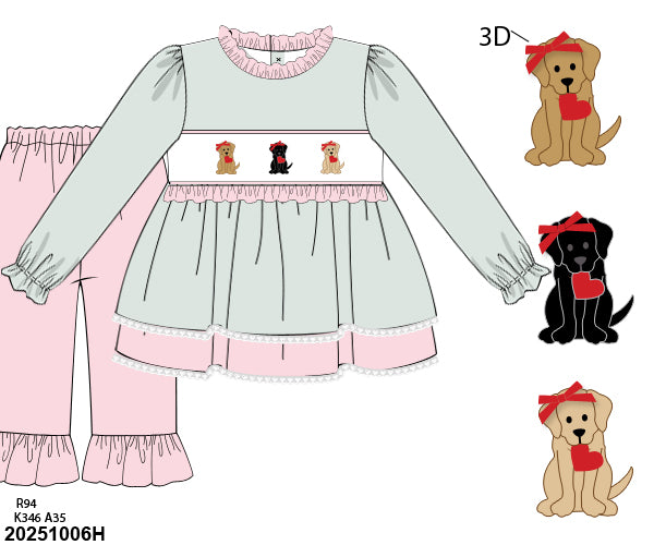 VALENTINE PO SHIPS JANUARY: Puppy Love Pants Set