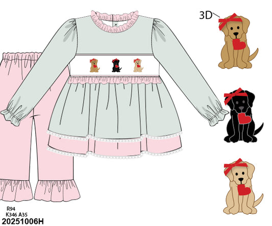 VALENTINE PO SHIPS JANUARY: Puppy Love Pants Set
