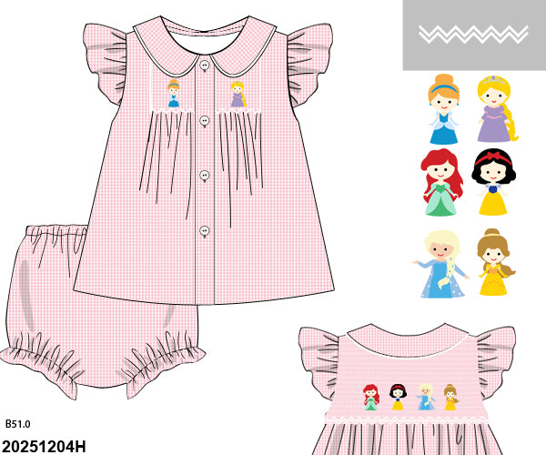 PRE SALE SHIPS JULY: Smocked Princess Bloomer Set