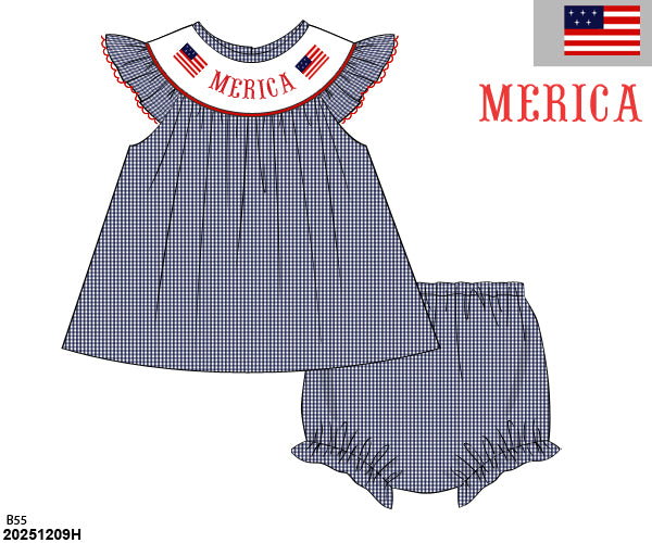 PRE SALE SHIPS JUNE: CUSTOMIZABLE Flag Bloomer Set + Dress