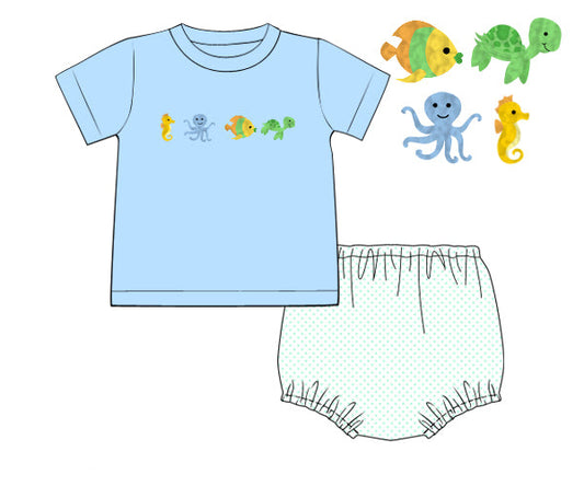 PRE SALE SHIPS JUNE: Ocean Friends Diaper Set