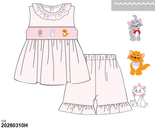 PRE SALE SHIPS JULY: Parisian Cat Shorts Set