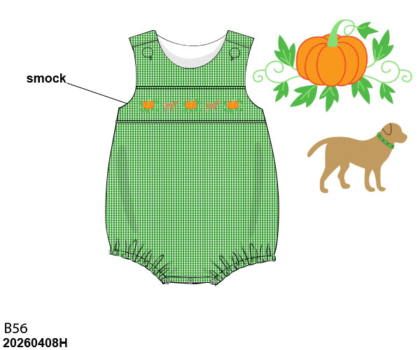 PRE SALE SHIPS SEPTEMBER: Pumpkins and Pups Boy Bubble