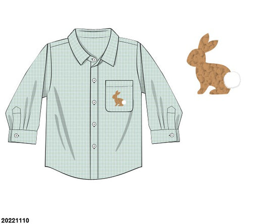 SPRING PO SHIPS MARCH(1-31): Hop Little Bunnies Button Down