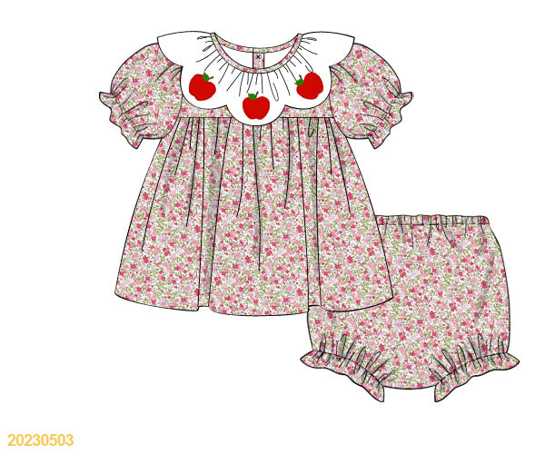 SCHOOL COLLECTION: Floral Apple Bloomer Set