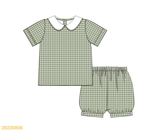 Gingham Bubble Shorts Set