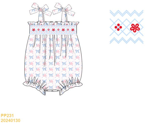 SUMMER COLLECTION: Patriotic Bow Bubble
