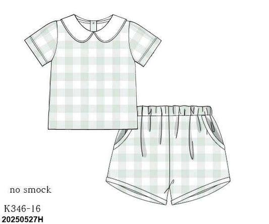 Fall Check Shorts Set
