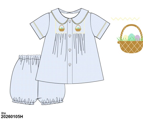 PRE SALE SHIPS MARCH: Easter Egg Hunt Bubble Shorts Set