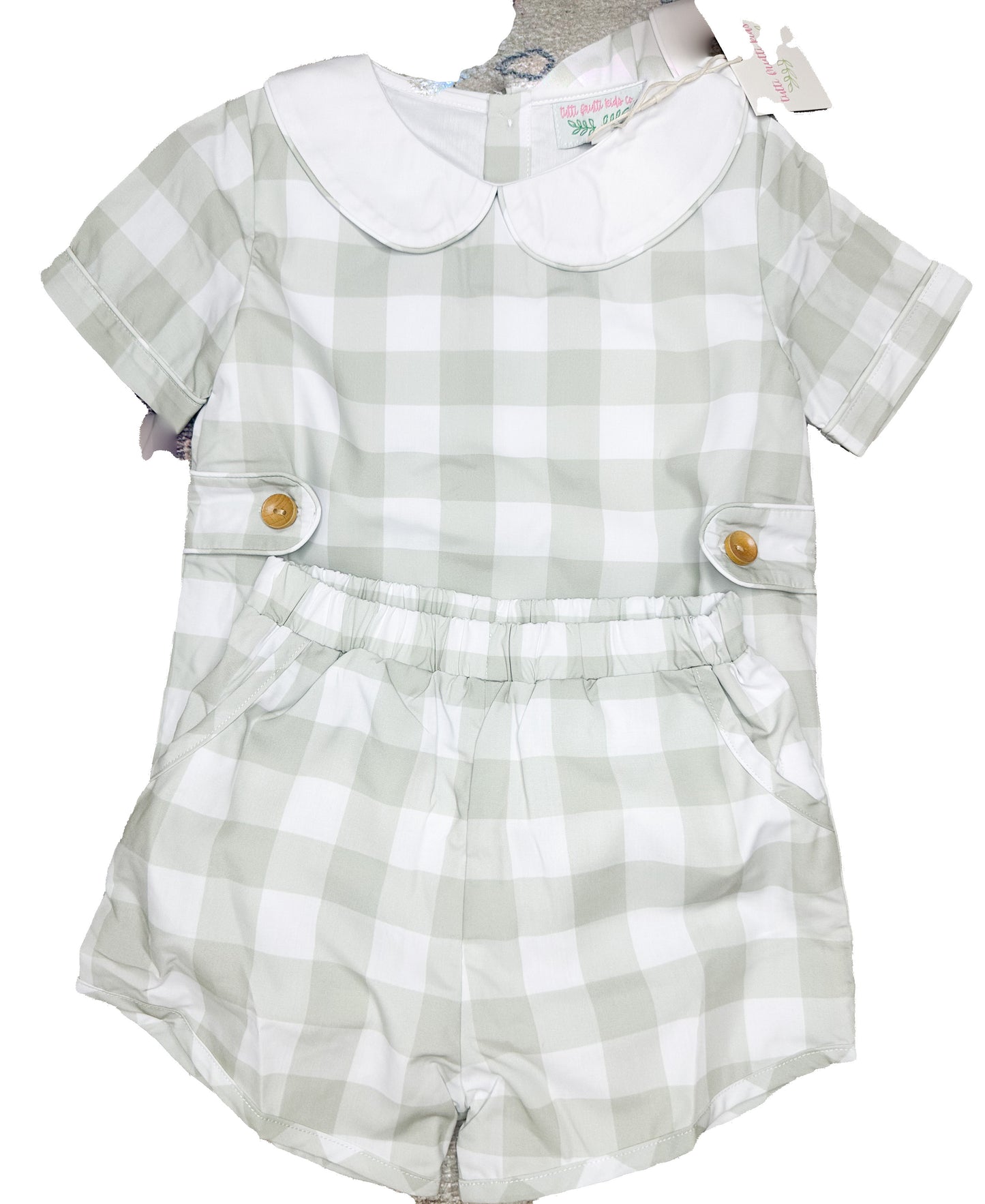 Fall Check Shorts Set