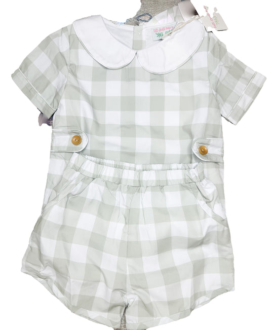 Fall Check Shorts Set