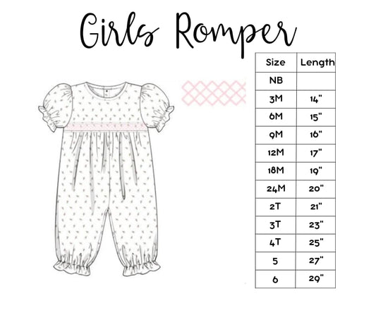 SIZE CHART: Romper BOY AND GIRL