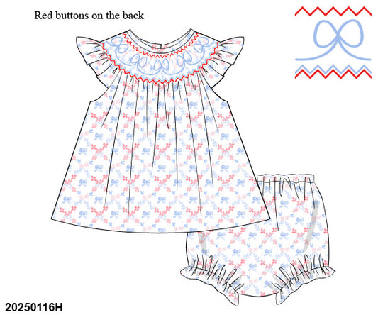 patriotic bow bloomer set and dress