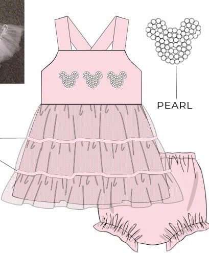 Pre sale ships September: pearl mouse bloomer set