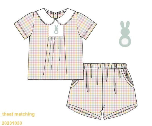 Easter Collection: Easter Plaid Shorts Set
