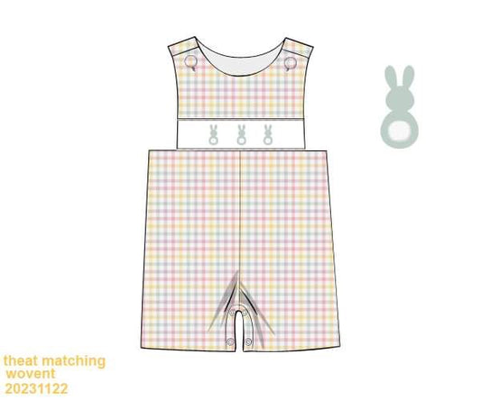 Easter Collection: Easter Plaid Peep Shortall