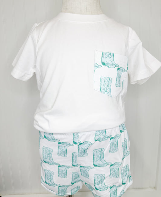 Western Cowboy Shorts Set