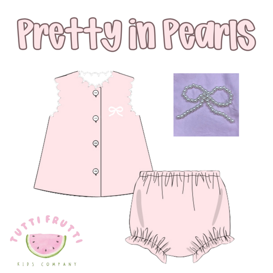 SPRING PO SHIPS MARCH(1-31): Pretty in Pearls Diaper Set