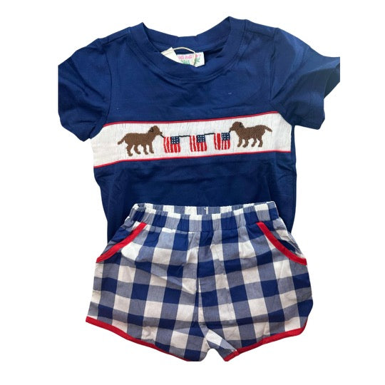Flag Pup Shorts Set